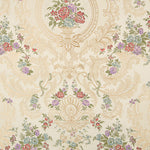 Jacquard-Brokat mit Damastmuster, Blumenmotiv, Beige und Gold - Ribes y Casals