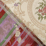 Jacquard-Brokat mit Damastmuster, Blumenmotiv, Beige und Gold - Ribes y Casals