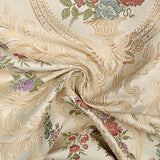 Jacquard-Brokat mit Damastmuster, Blumenmotiv, Beige und Gold - Ribes y Casals