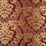 Brokat, Jacquard, Damast, Gold, Bordeaux - Ribes y Casals
