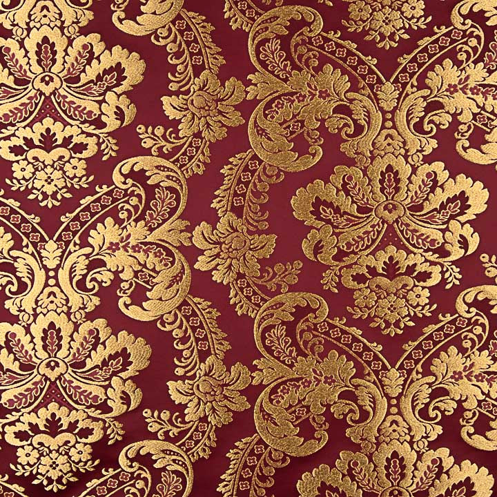 Brokat, Jacquard, Damast, Gold, Bordeaux - Ribes y Casals