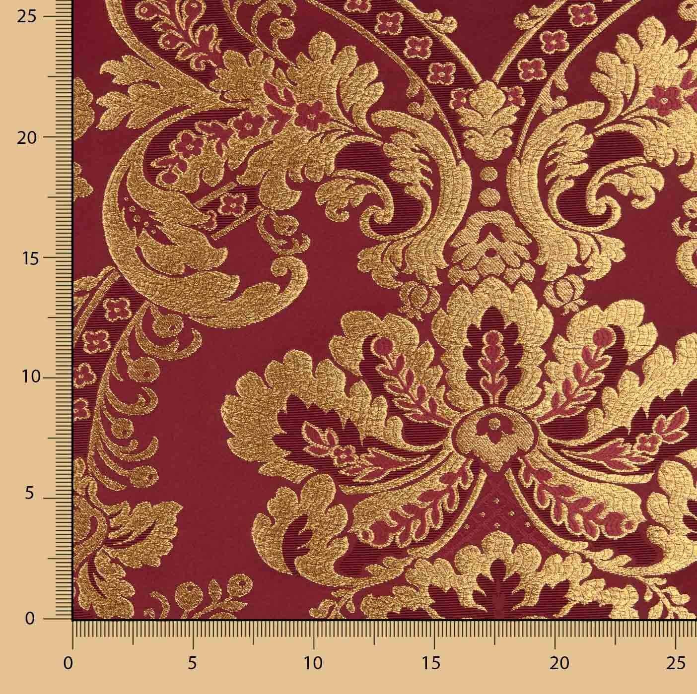 Brokat, Jacquard, Damast, Gold, Bordeaux - Ribes y Casals