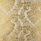 Jacquard-Brokat Damast Gold Elfenbein - Ribes y Casals