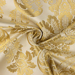 Jacquard-Brokat Damast Gold Elfenbein - Ribes y Casals