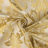 Jacquard-Brokat Damast Gold Elfenbein - Ribes y Casals