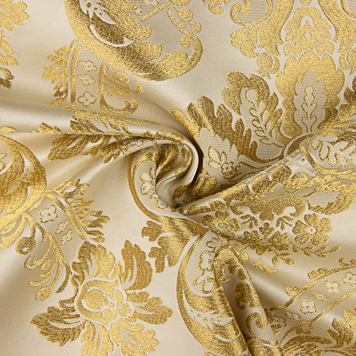 Jacquard-Brokat Damast Gold Elfenbein - Ribes y Casals