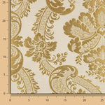 Jacquard-Brokat Damast Gold Elfenbein - Ribes y Casals