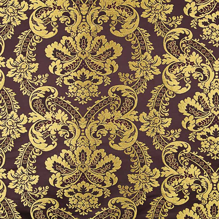 Jacquard-Brokat Damast Gold-Lila - Ribes y Casals