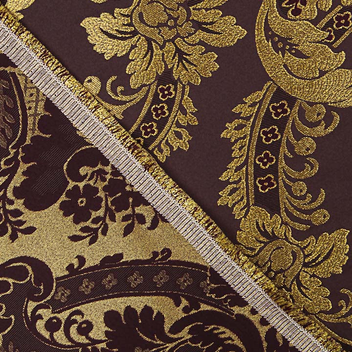 Jacquard-Brokat Damast Gold-Lila - Ribes y Casals
