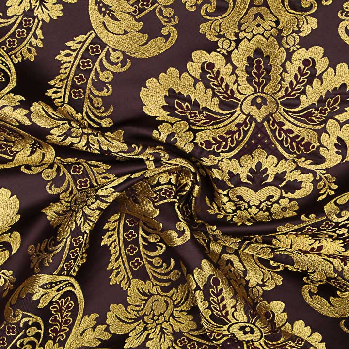 Jacquard-Brokat Damast Gold-Lila - Ribes y Casals