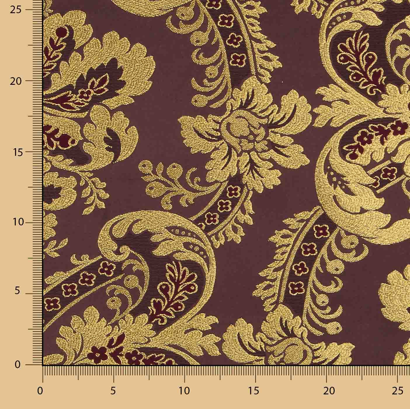 Jacquard-Brokat Damast Gold-Lila - Ribes y Casals