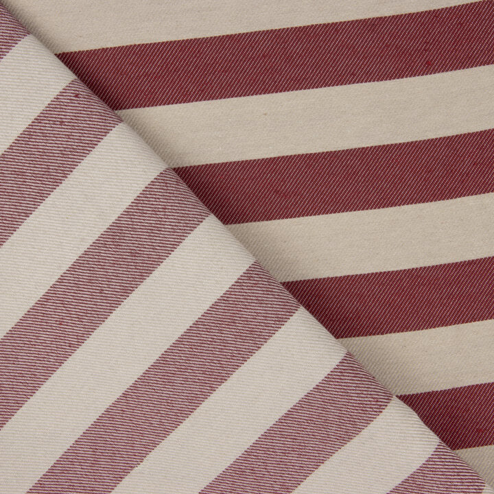 Zweifarbige Canvas-Plane mit Streifen in Rot und naturfarben - Ribes y Casals