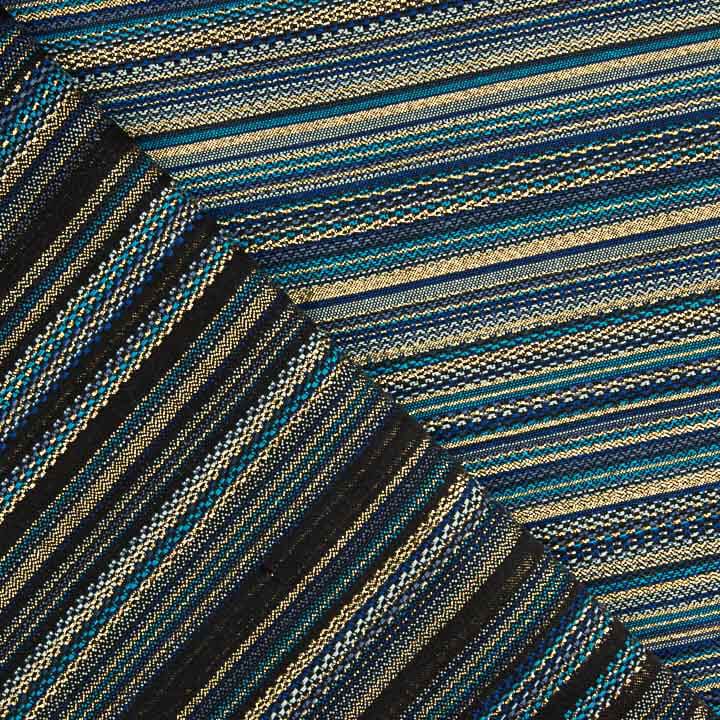 Lurex-Brokat mit Streifen im Alpujarra-Stil, blau - Ribes y Casals