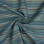 Lurex-Brokat mit Streifen im Alpujarra-Stil, blau - Ribes y Casals