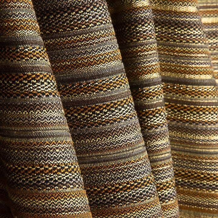Lurex-Brokat mit Streifen im Alpujarra-Stil, Gold - Ribes y Casals