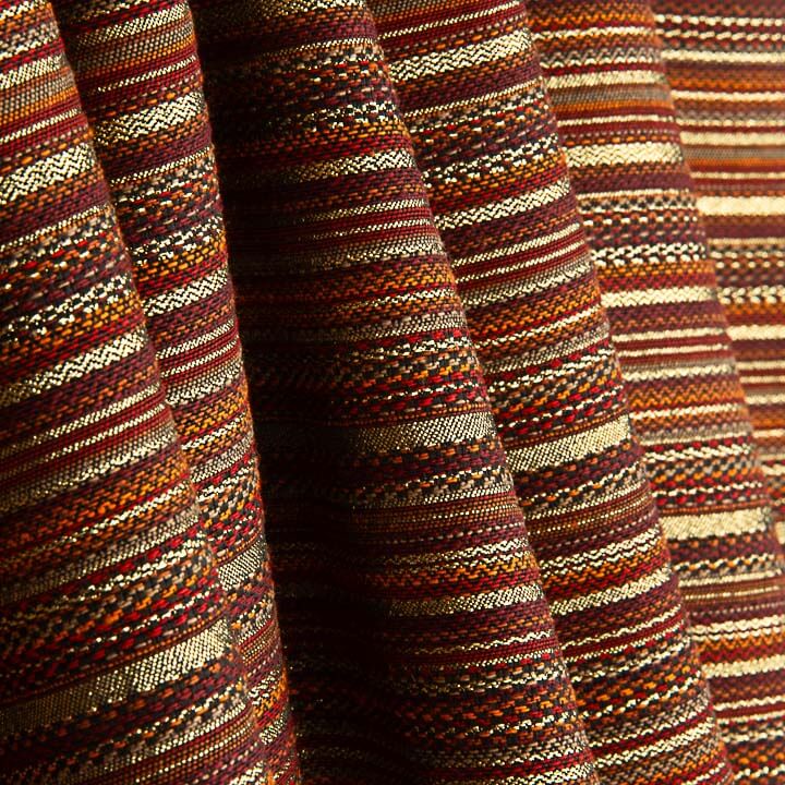 Lurex-Brokat mit Streifen im Alpujarra-Stil, rot - Ribes y Casals