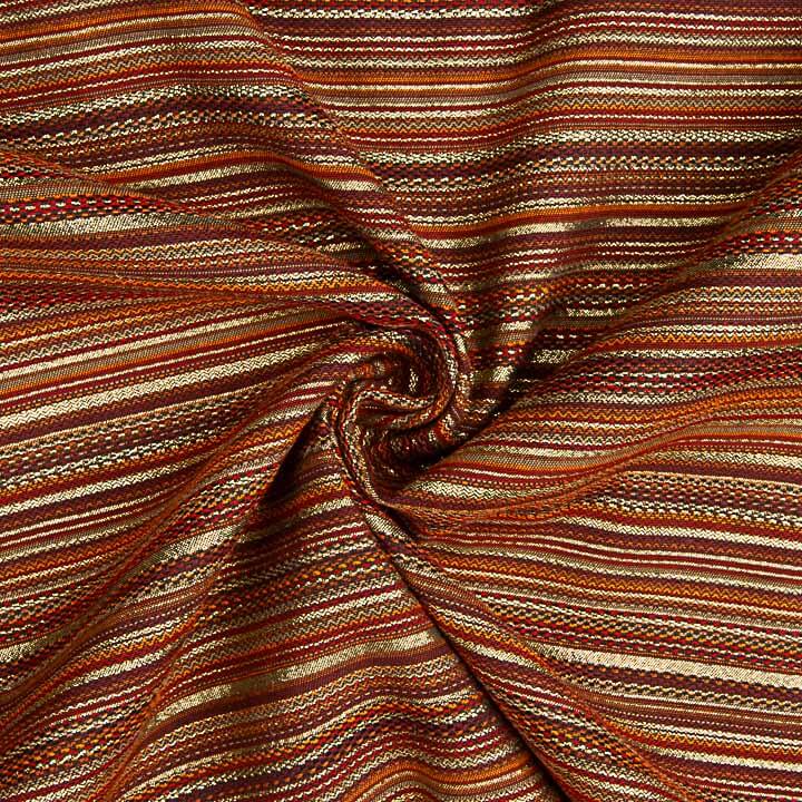 Lurex-Brokat mit Streifen im Alpujarra-Stil, rot - Ribes y Casals