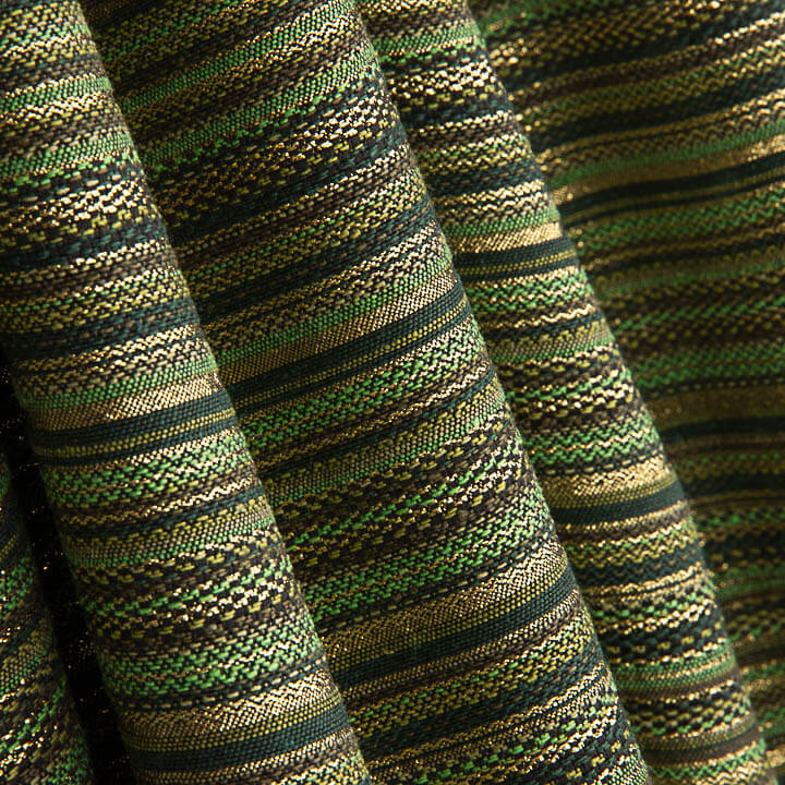 Lurex-Brokat mit Streifen im Alpujarra-Stil, grün - Ribes y Casals