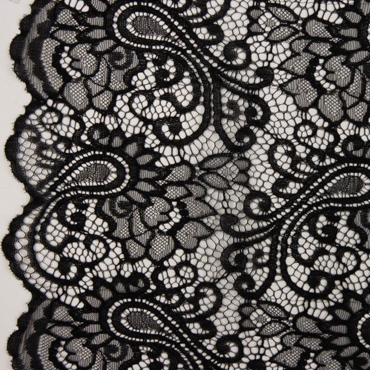 Schwarze Paisley-Spitze „Bridal Garden“ - Ribes y Casals