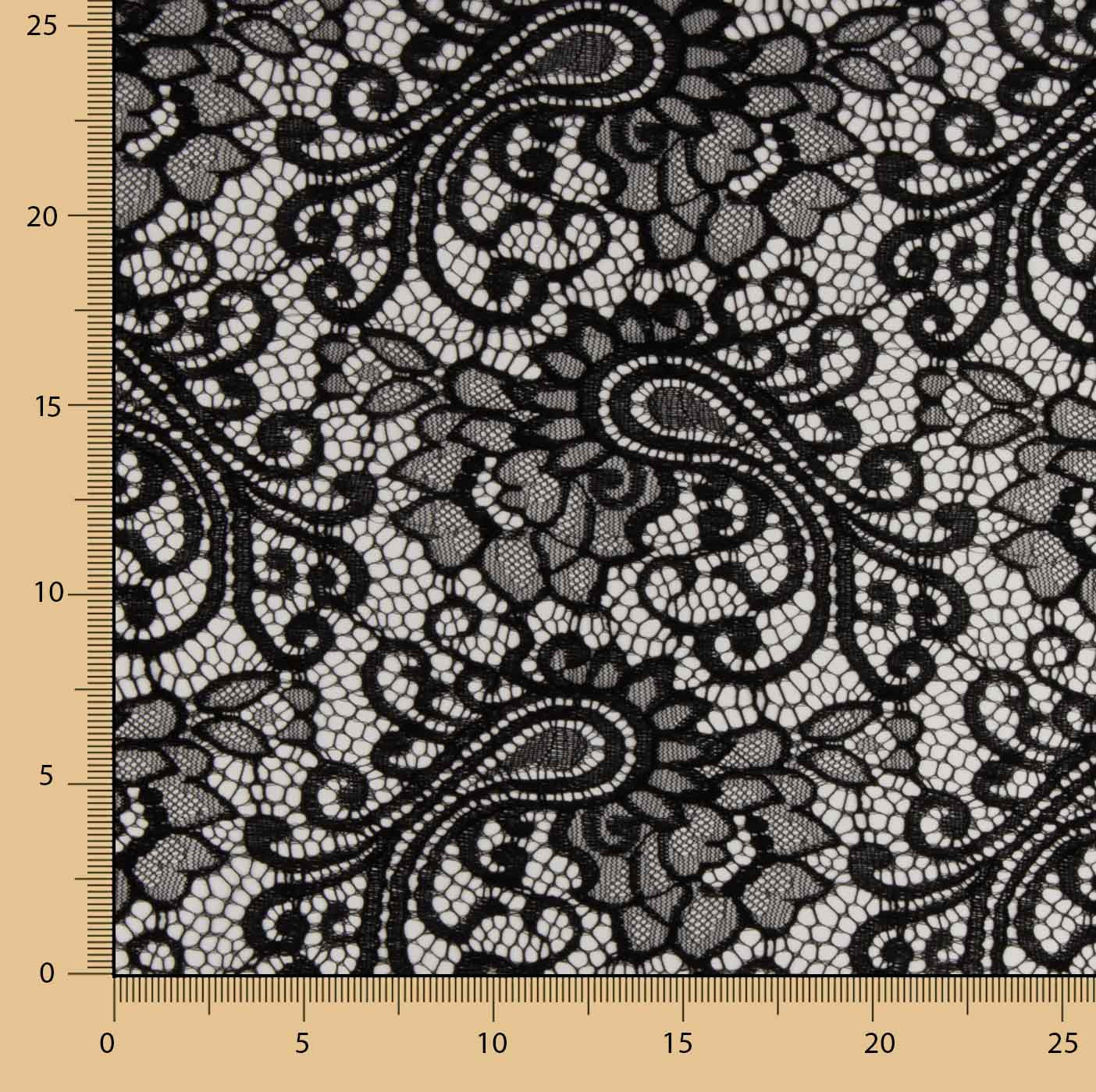 Schwarze Paisley-Spitze „Bridal Garden“ - Ribes y Casals