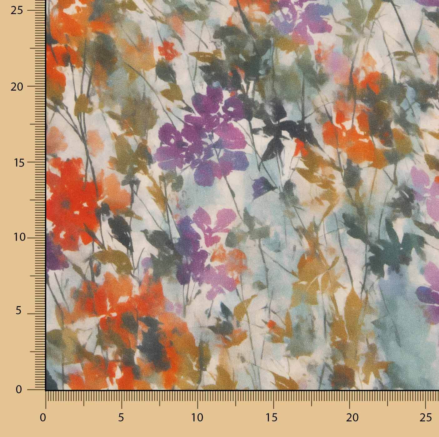 Bedrucktes Viskosestoff-Satin „Wildflower“ - Ribes y Casals
