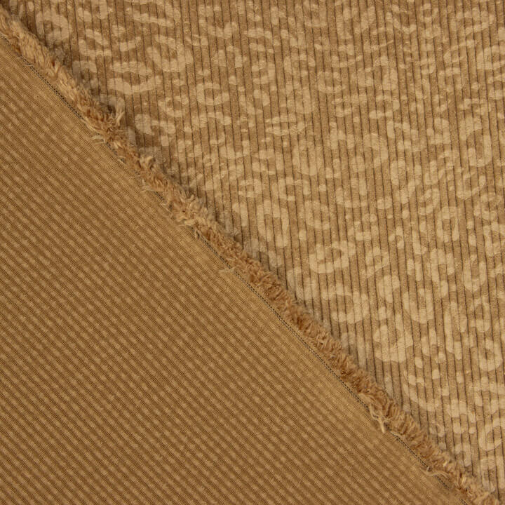Bedruckte Cordhose mit Leopardenmuster in Karamellbraun - Ribes y Casals
