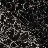 Bouclé mit bestickten Blumen Noctis Schwarz - Ribes y Casals