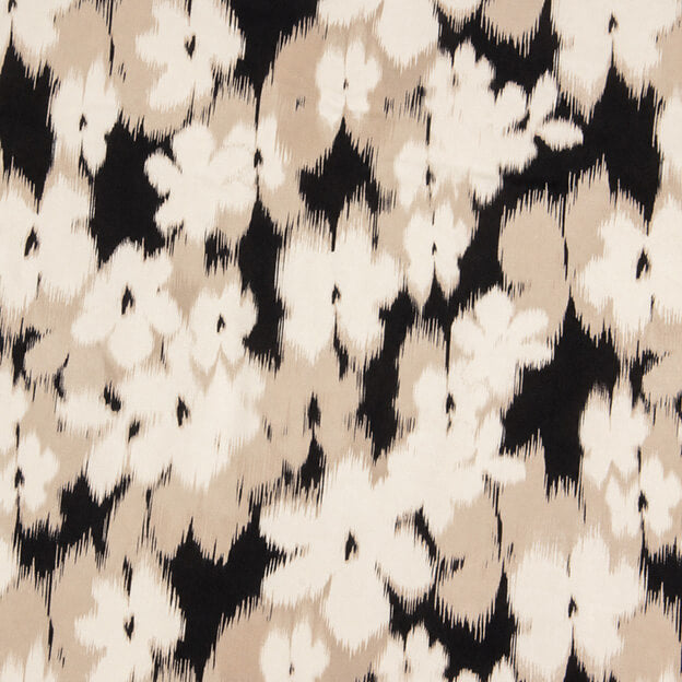 Viskose-Satin mit Blumenmuster in Schwarz - Ribes y Casals