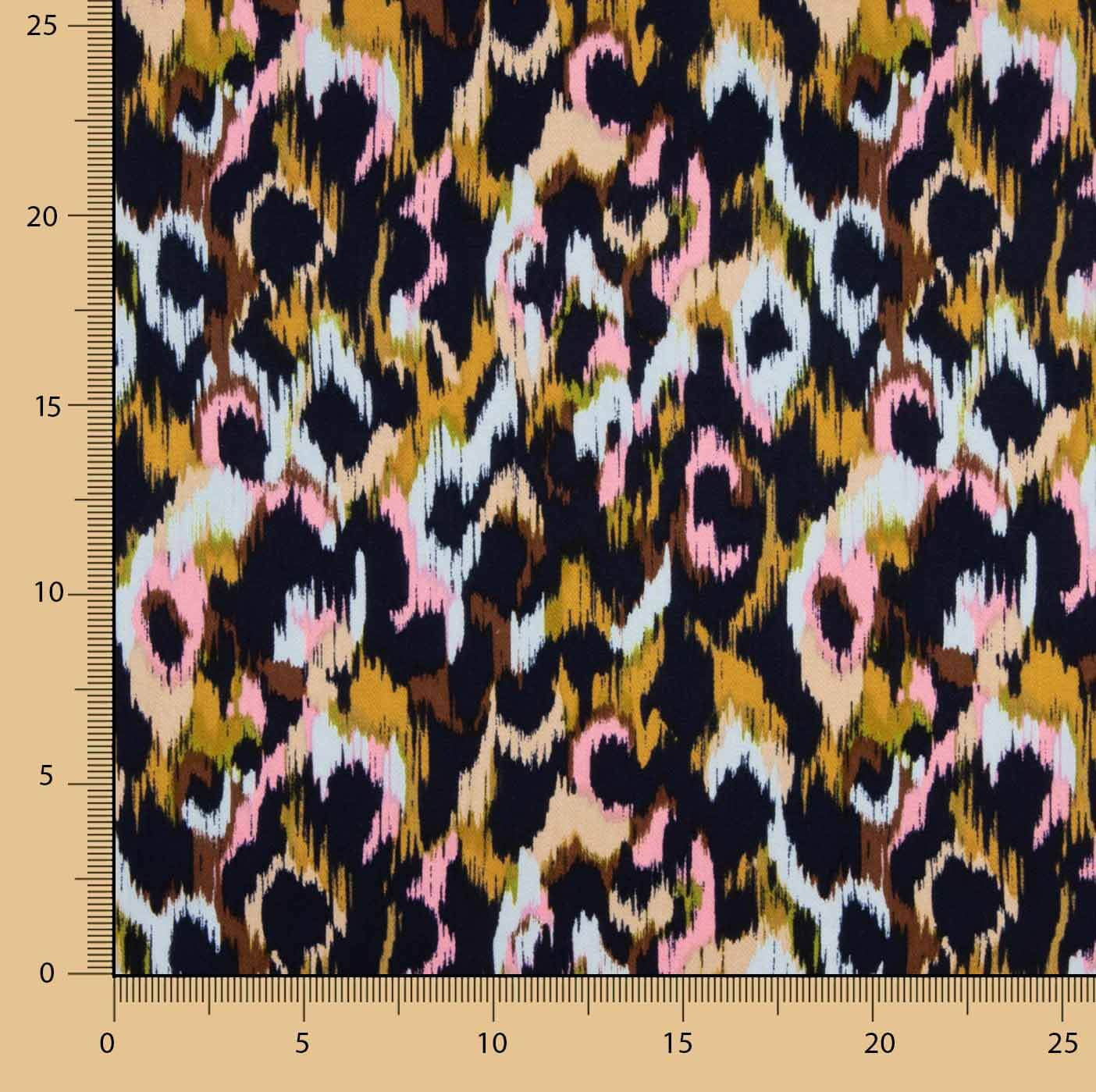 Viskosestoff-Satin mit Animalprint in Rosa - Ribes y Casals