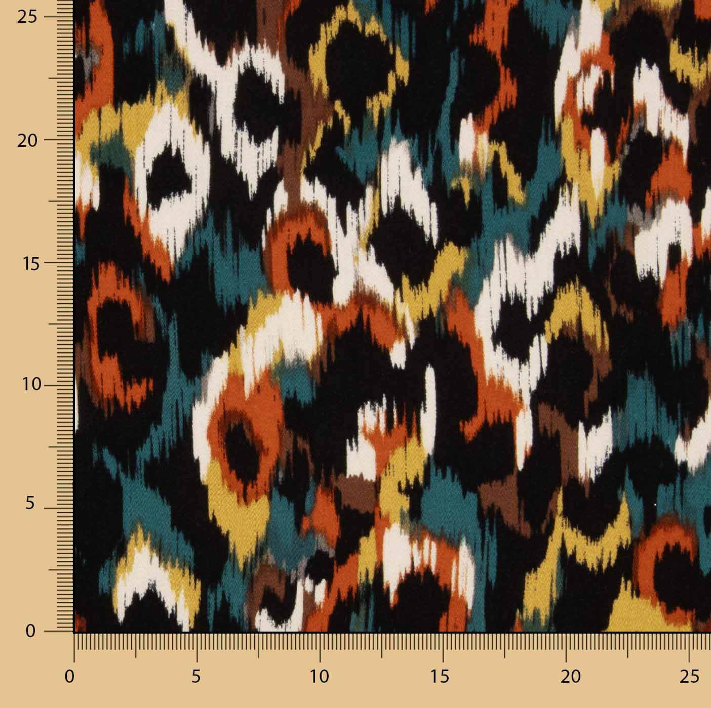 Viskosestoff-Satin mit Animalprint in Ziegelrot - Ribes y Casals