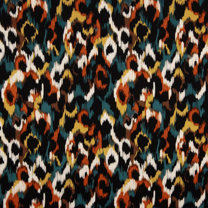 Viskosestoff-Satin mit Animalprint in Ziegelrot - Ribes y Casals