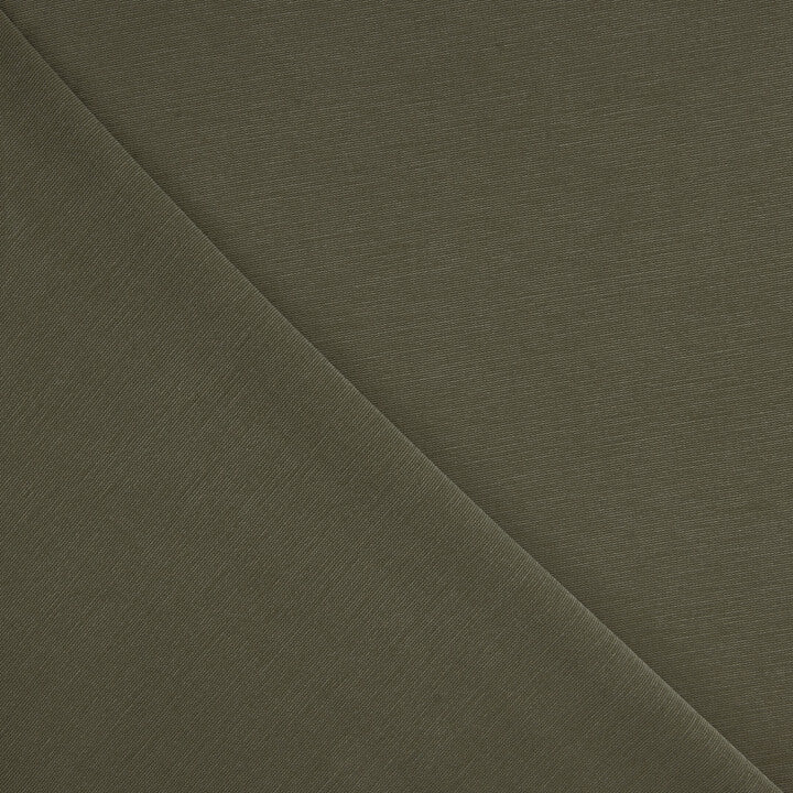 Grün-khaki-farbene Viskose mit glatter Struktur, stonewashed - Ribes y Casals