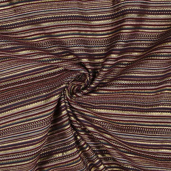 Lurex-Brokat mit Streifen im Alpujarra-Stil in Granatrot und Rosa - Ribes y Casals