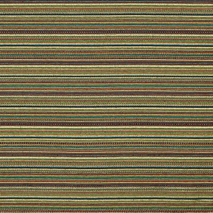 Lurex-Brokat mit Streifen im Alpujarra-Stil in Türkis und Ocker - Ribes y Casals