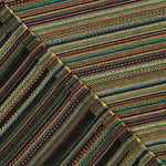 Lurex-Brokat mit Streifen im Alpujarra-Stil in Türkis und Ocker - Ribes y Casals