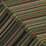 Lurex-Brokat mit Streifen im Alpujarra-Stil in Türkis und Ocker - Ribes y Casals