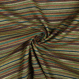 Lurex-Brokat mit Streifen im Alpujarra-Stil in Türkis und Ocker - Ribes y Casals