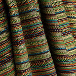 Lurex-Brokat mit Streifen im Alpujarra-Stil in Türkis und Ocker - Ribes y Casals