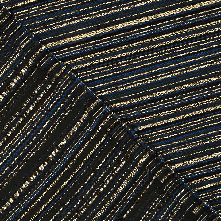 Lurex-Brokat mit Streifen im Alpujarra-Stil, Maritim-Muster, marineblau - Ribes y Casals