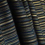 Lurex-Brokat mit Streifen im Alpujarra-Stil, Maritim-Muster, marineblau - Ribes y Casals