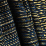 Lurex-Brokat mit Streifen im Alpujarra-Stil, Maritim-Muster, marineblau - Ribes y Casals