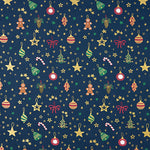 Popeline-Weihnachtsdekoration in Marineblau - Ribes y Casals