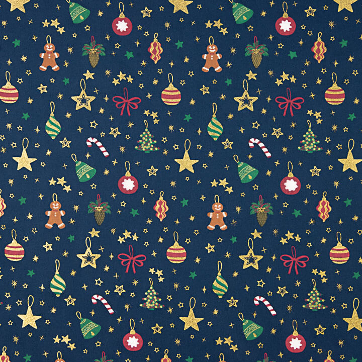 Popeline-Weihnachtsdekoration in Marineblau - Ribes y Casals