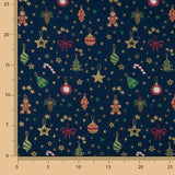 Popeline-Weihnachtsdekoration in Marineblau - Ribes y Casals