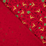 Popeline Weihnachten: Rentiere und rote Stechpalme - Ribes y Casals