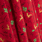 Popeline Weihnachten: Rentiere und rote Stechpalme - Ribes y Casals