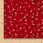 Popeline Weihnachten: Rentiere und rote Stechpalme - Ribes y Casals