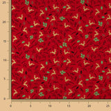Popeline Weihnachten: Rentiere und rote Stechpalme - Ribes y Casals