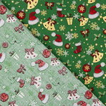 Popeline Weihnachten Weihnachtsmuster Grün - Ribes y Casals