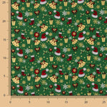 Popeline Weihnachten Weihnachtsmuster Grün - Ribes y Casals